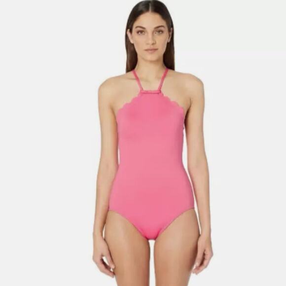 Kate Spade Vibrant Pink Scalloped One Piece Swimsuit - Picture 1 of 1